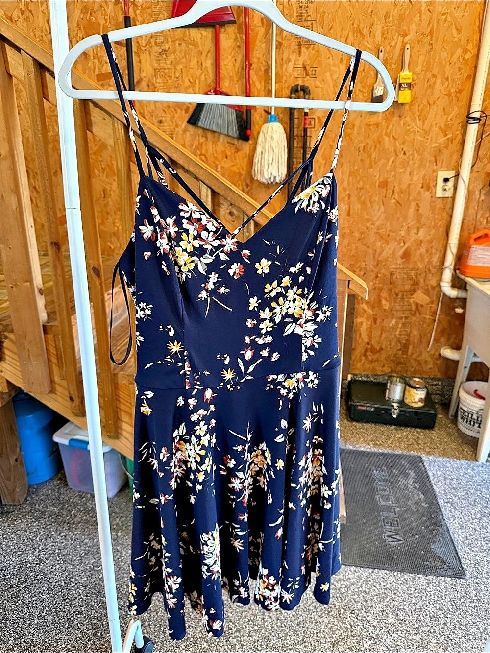 Fortune + Ivy Floral Maxi Dress Blue & Multicolor XL